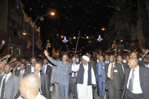 Isaias Afwerki with President Omar al-Bashir of Sudan