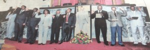 Meles Zenawi being sworn in with Parlimentaries